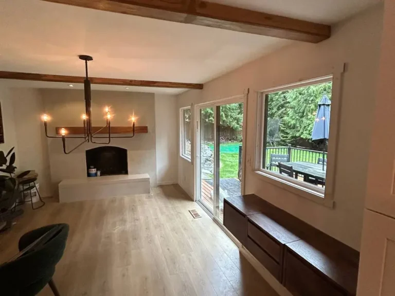 Room with furniture, fireplace visible