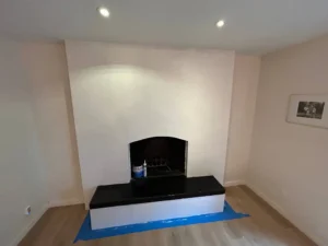 Custom fireplace installation with premium materials