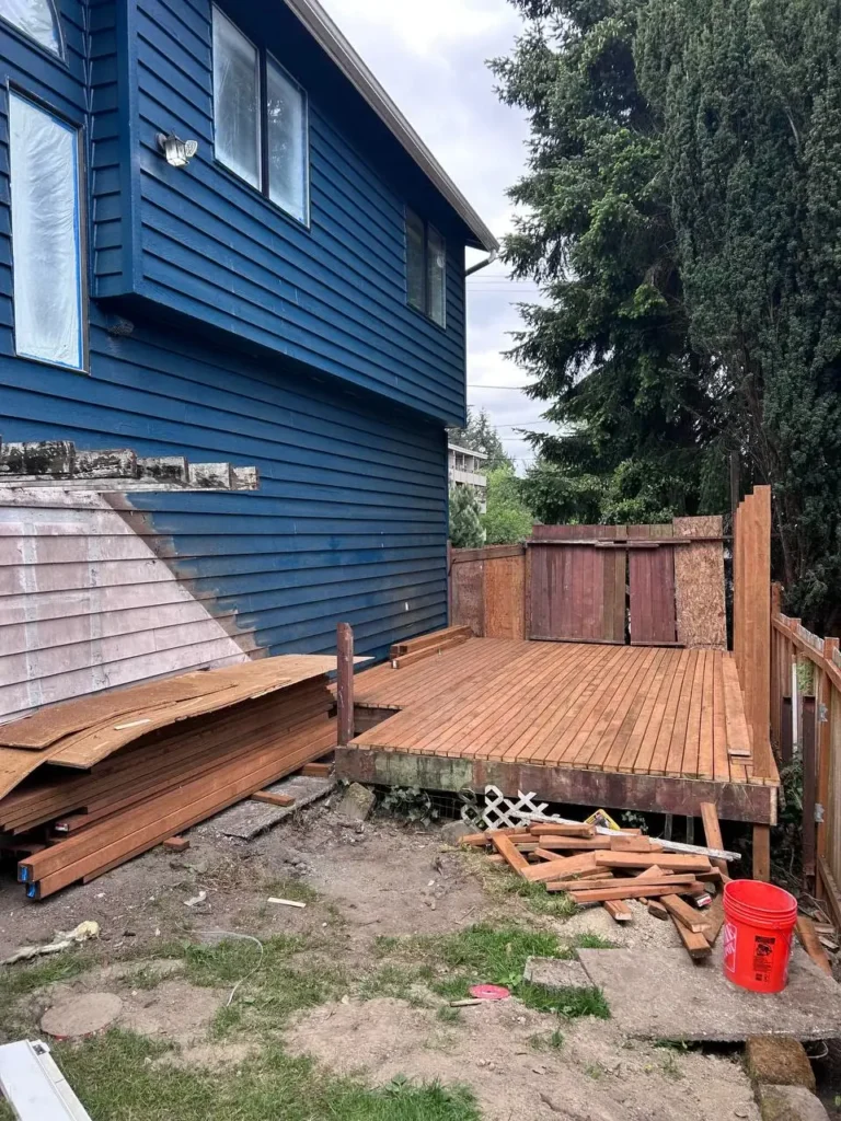Before: rotted deck