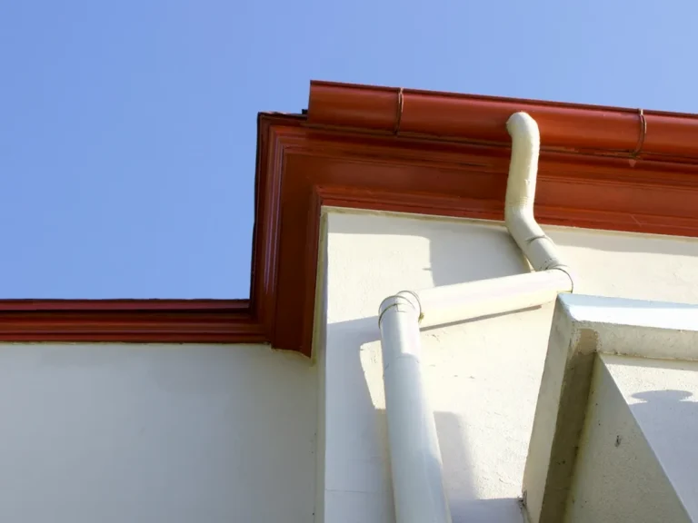 Clean gutter and downspout on a residential home