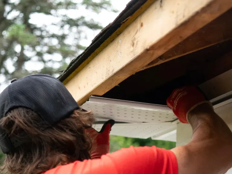 Seamless gutter installation on a home in the Seattle area