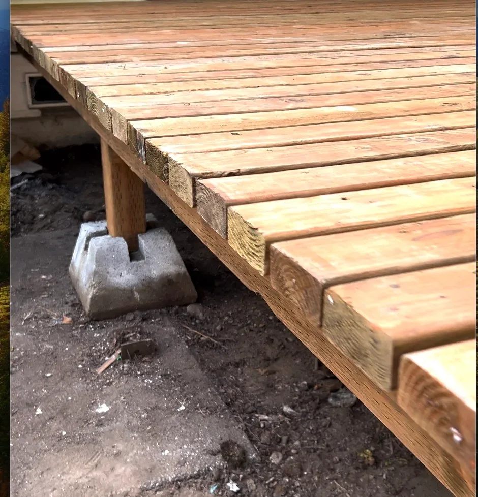 A detailed view of high-quality fasteners ensuring the durability and stability of the deck structure.